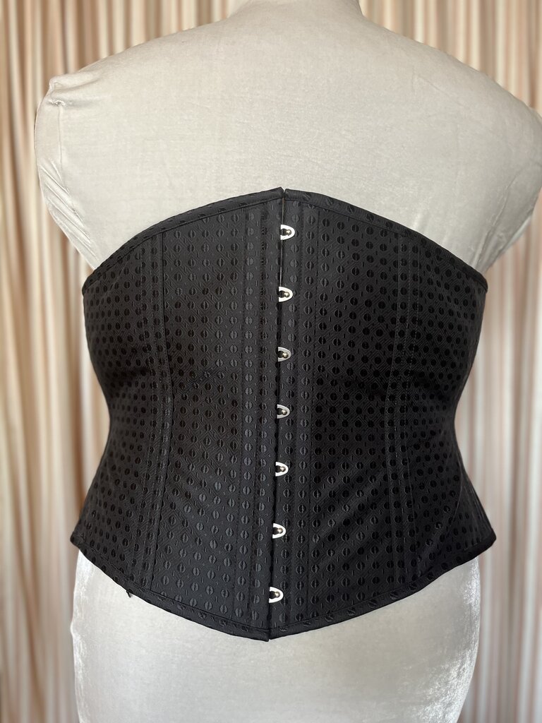 Dark Garden Tailored Cincher in Black Coffee Bean Brocade 35 (Limited Edition)