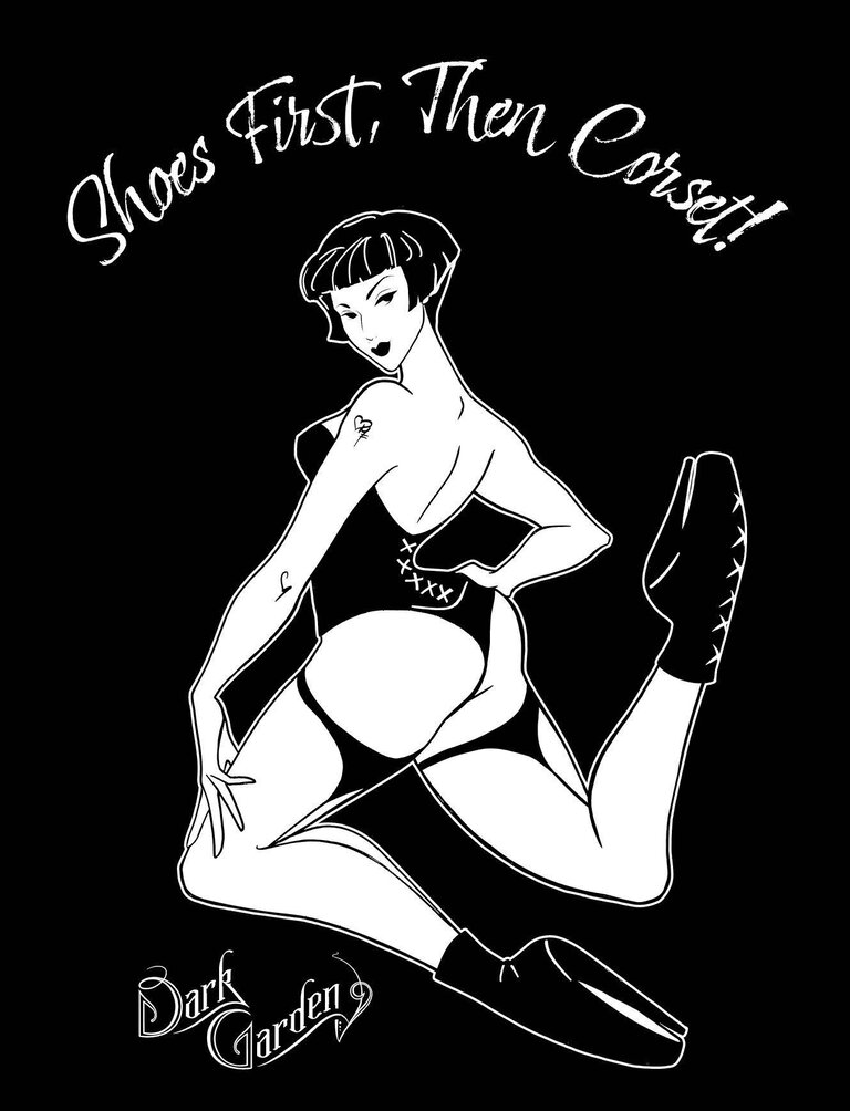 Pop Antique for Dark Garden Shoes First, Then Corset T-Shirt