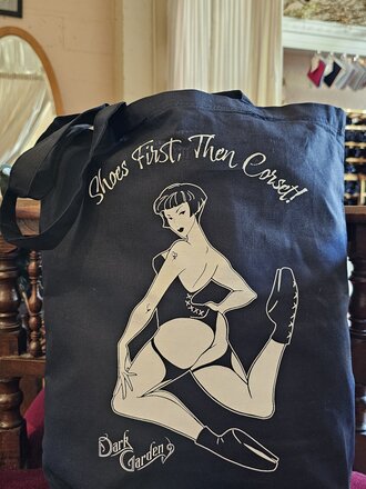 Pop Antique for Dark Garden Shoes First, Then Corset Tote Pop Antique for Dark Garden Shoes First, Then Corset Tote