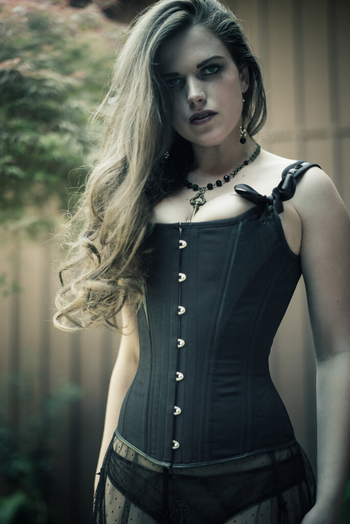 Dark Garden Signature Alexandra in Black Poplin