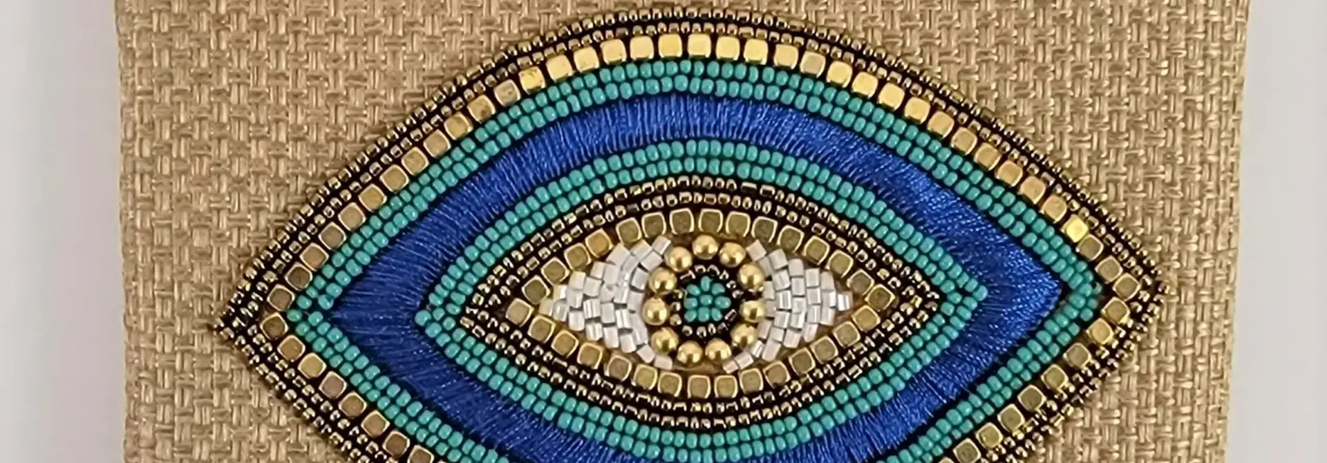 Ricki Designs Beaded Evil Eye Zipper Pouch