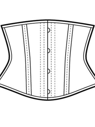 Dark Garden Signature Waspie in Cafe Au Lait Poplin Dark Garden Signature Waspie in Cafe Au Lait Poplin