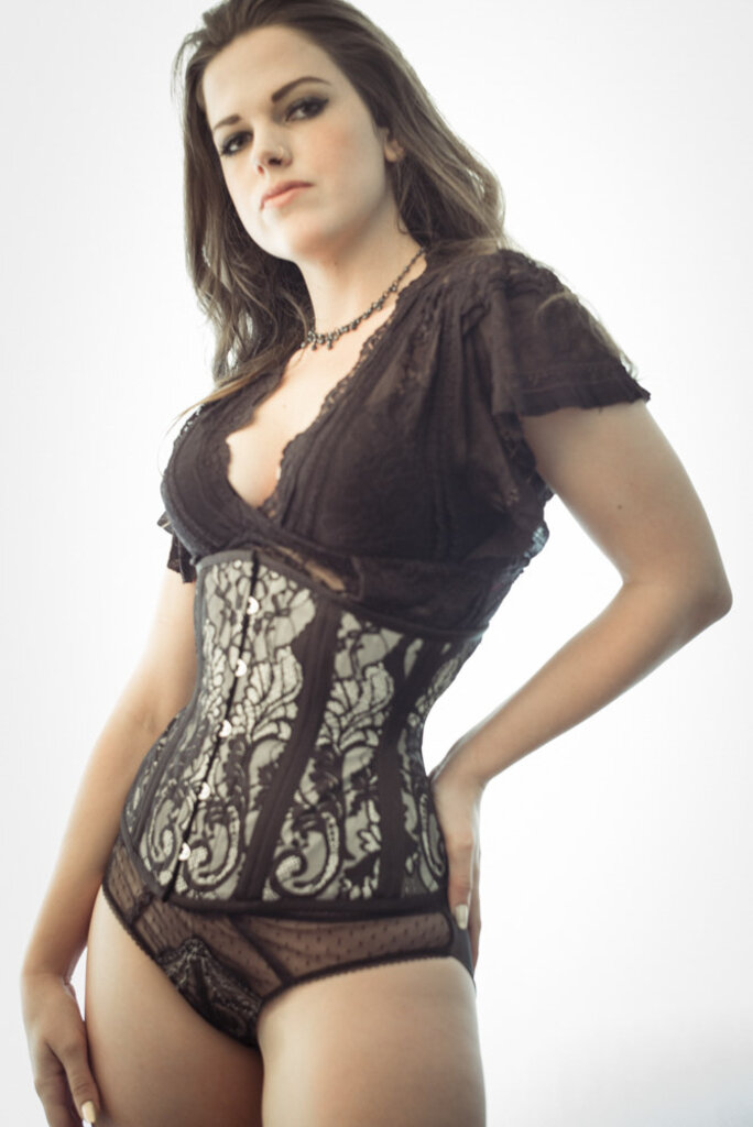Dark Garden Signature Cincher with Lace Overlay [Made To Order]
