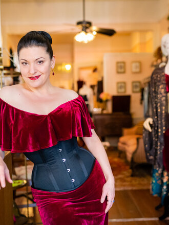Dark Garden Cincher in Broché [Made to Order]