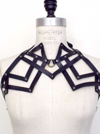 Love Lorn Lingerie LoveLornLingerie Vesta High Neck Leather Harness Love Lorn Lingerie LoveLornLingerie Vesta High Neck Leather Harness