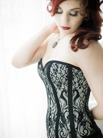 Dark Garden Sweetheart with Lace Overlay [Made To Order]