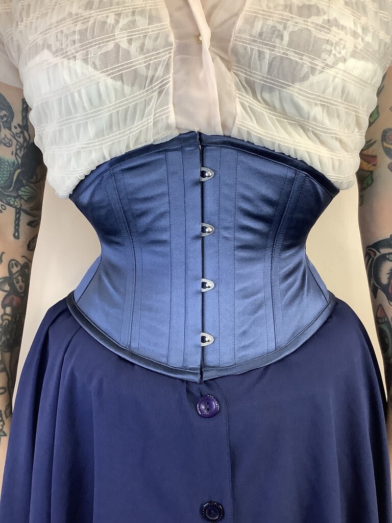 Dark Garden Navy Blue Satin Waspie 24 (Limited Edition)