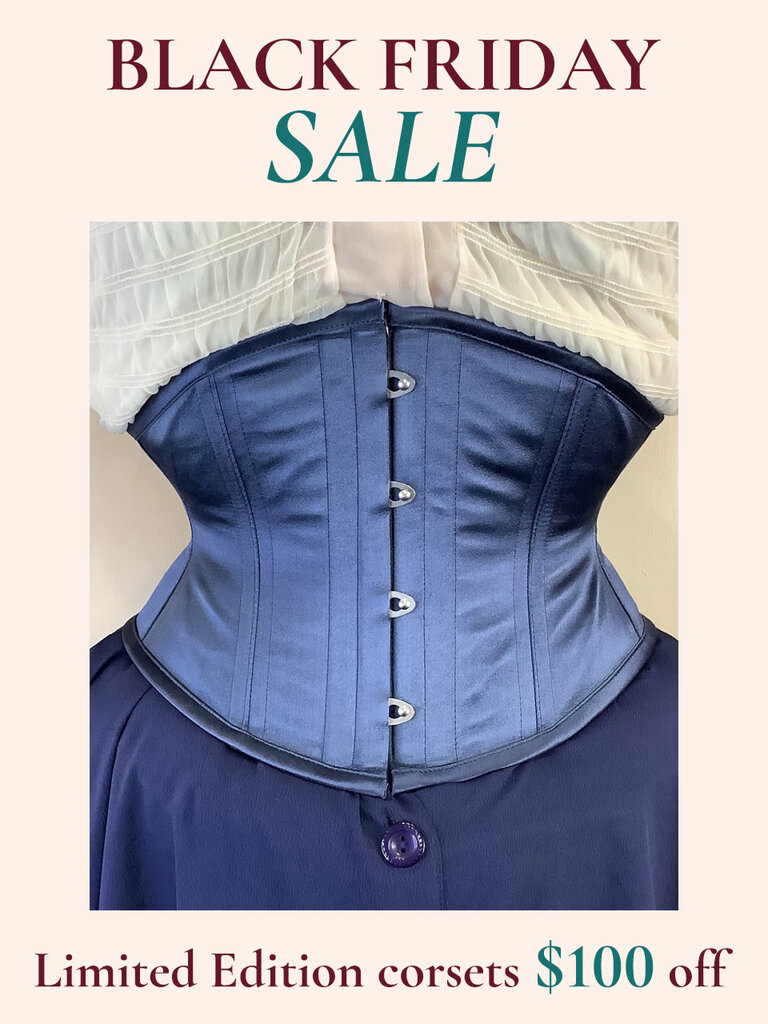 Dark Garden Navy Blue Satin Waspie 24 (Limited Edition)