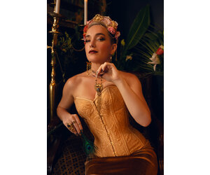 Limited Edition Honey Satin with Gold Lace Overlay Sweetheart 22 - Dark  Garden Unique Corsetry, Inc.