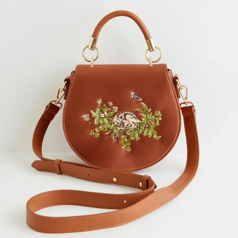 Fable England Sleepy Fawn Saddle Purse