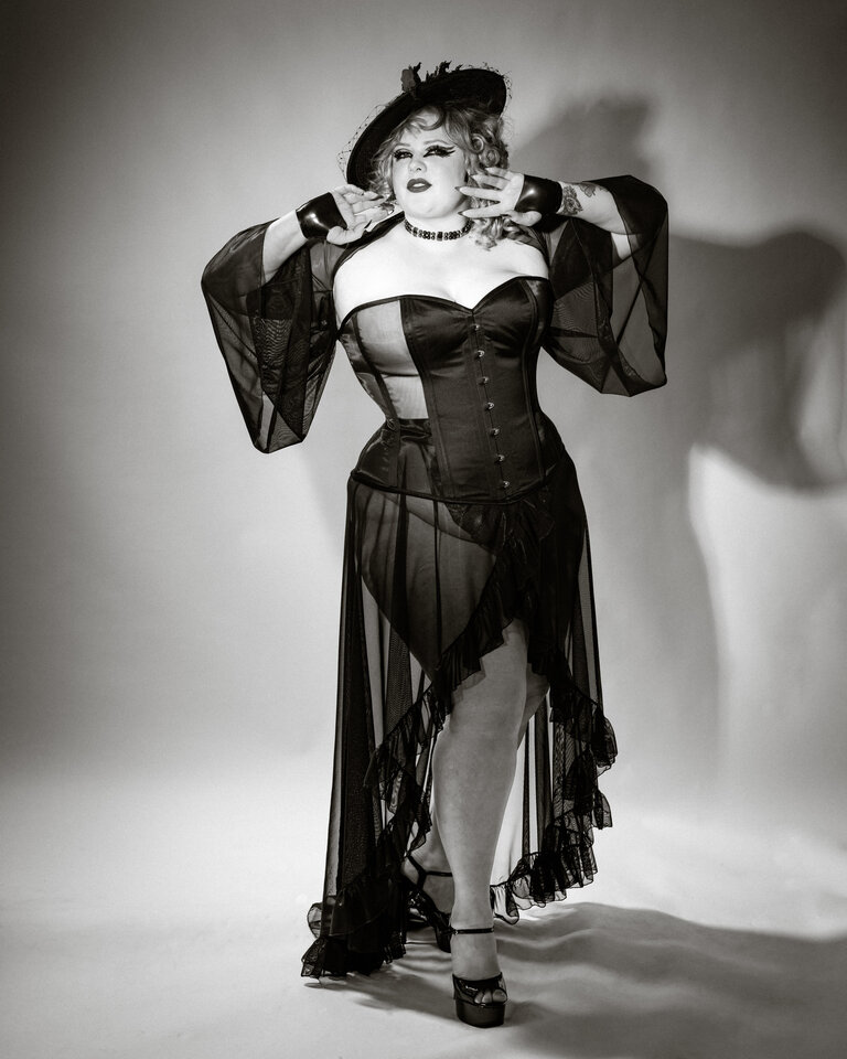 Dark Garden Signature Risqué Valentine in Black Satin