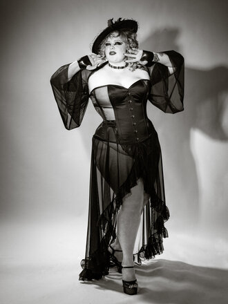 Miss Dark Garden Sheer Carmen Wrap Skirt [Made to Order]