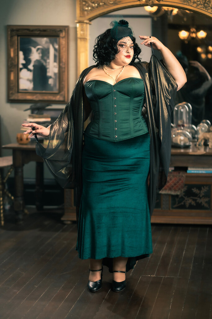 Pop Antique for Dark Garden Madame X Skirt in Velvet [Made to Order]