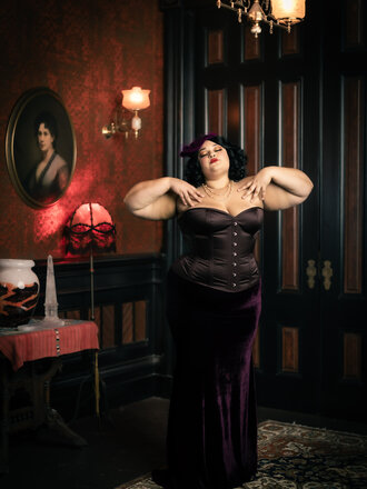 Pop Antique for Dark Garden Madame X Skirt in Velvet [Made to Order]