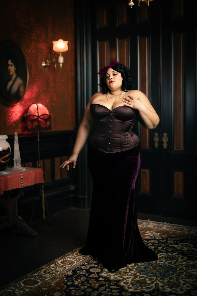 Pop Antique for Dark Garden Madame X Skirt in Velvet