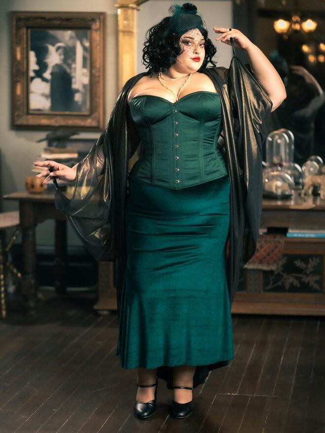 Madame X Skirt [Made to Order] Velvet - Dark Garden Unique