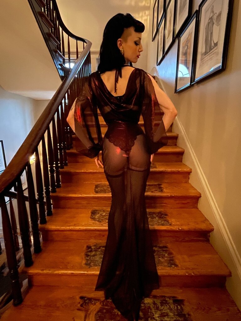 Dark Garden Sheer Rosalind Gown [Made to Order]