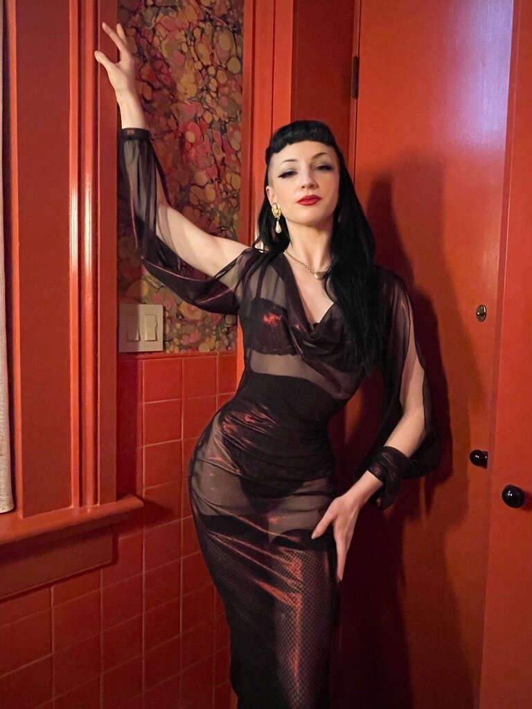 Dark Garden Sheer Rosalind Gown [Made to Order]