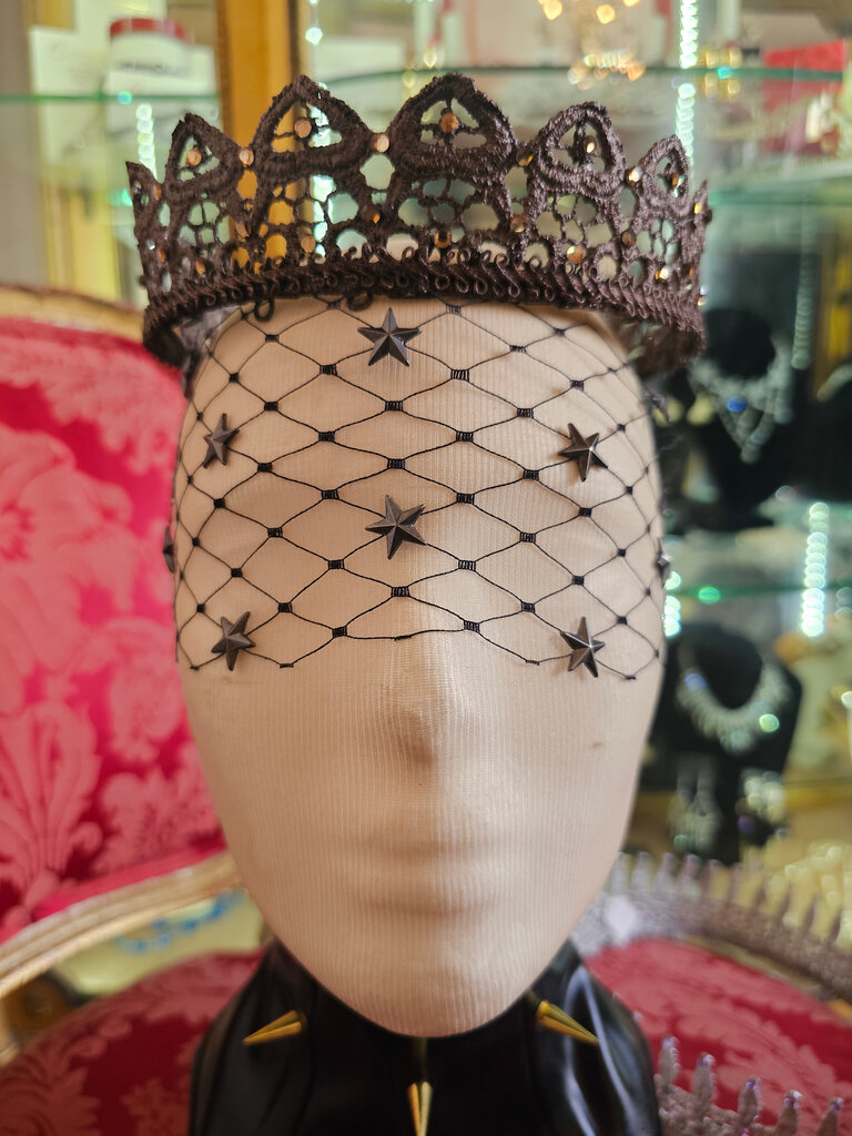 Kalico Delafay Kalico Delafay Large Bronze Lace Crown with Topaz Swarovski crystals