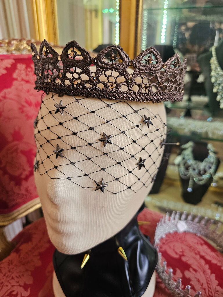 Kalico Delafay Kalico Delafay Large Bronze Lace Crown with Topaz Swarovski crystals