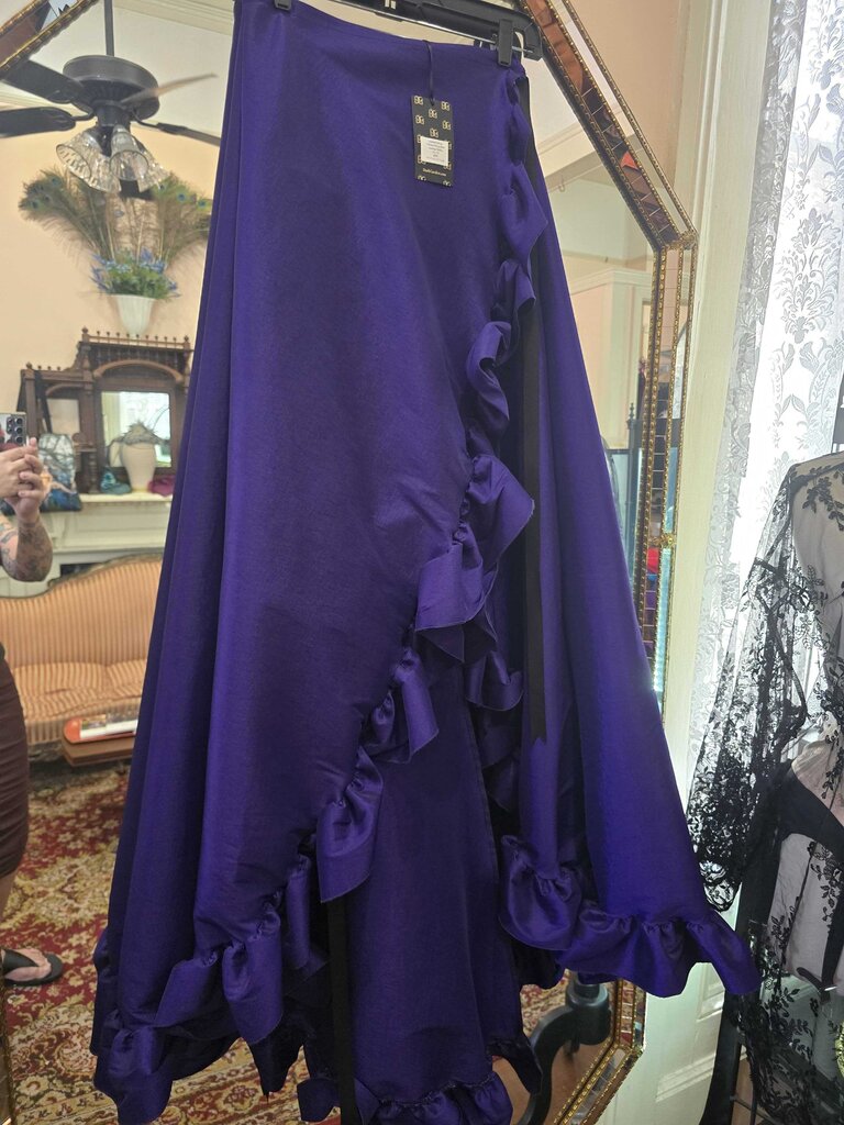 Dark Garden Carmen Wrap Skirt in Amethyst Poly Taffeta M (Limited Edition)