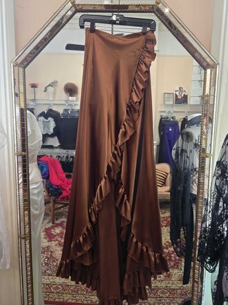 Dark Garden Small Carmen Wrap Skirt in Bronze Satin (Limited Edition)
