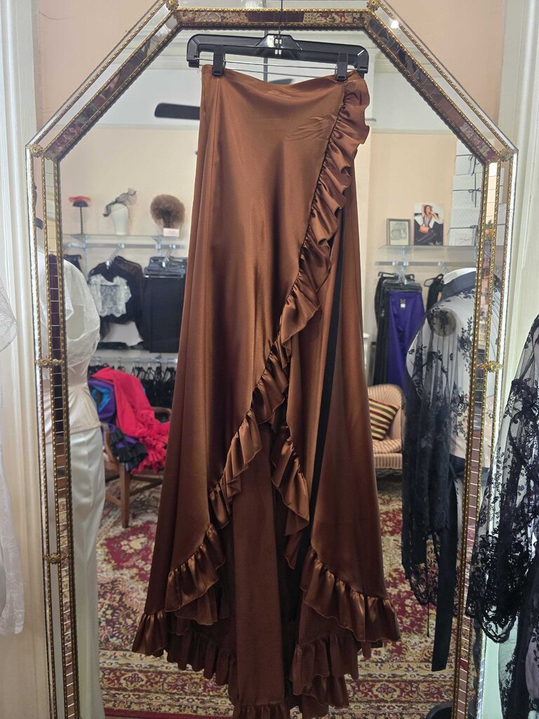 Dark Garden Carmen Wrap Skirt in Bronze Satin S (Limited Edition)