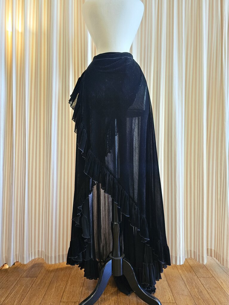 Dark Garden Carmen Wrap Skirt LE Sheer Velvet L