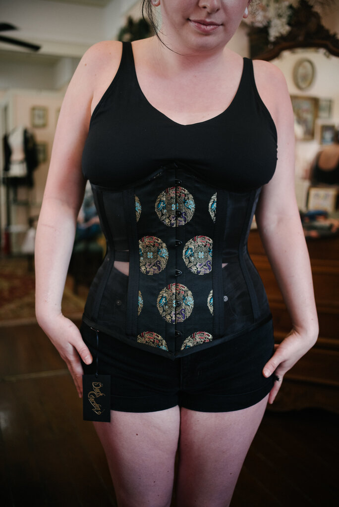 Dark Garden Limited Edition Medallion Brocade & Black Mesh Risque Cupid 26