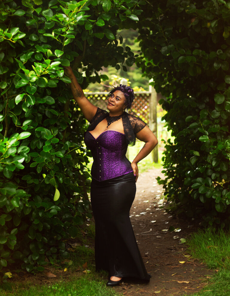 Pop Antique for Dark Garden Madame X Skirt in Stretch Metallic [Made To Order]