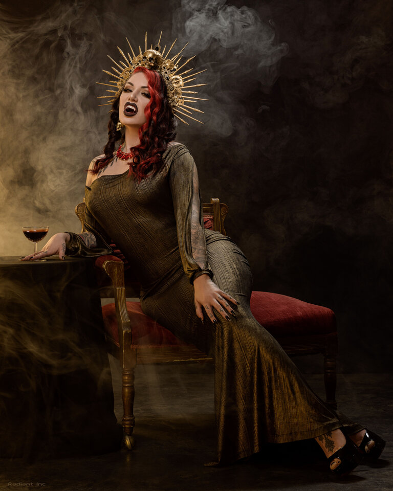 Dark Garden Rosalind Gown [Made to Order] Metallic Stretch