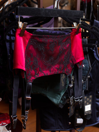 Dark Garden Limited Edition Red Satin with Black Lace Overlay Garter Belt XL Dark Garden Limited Edition Red Satin with Black Lace Overlay Garter Belt XL