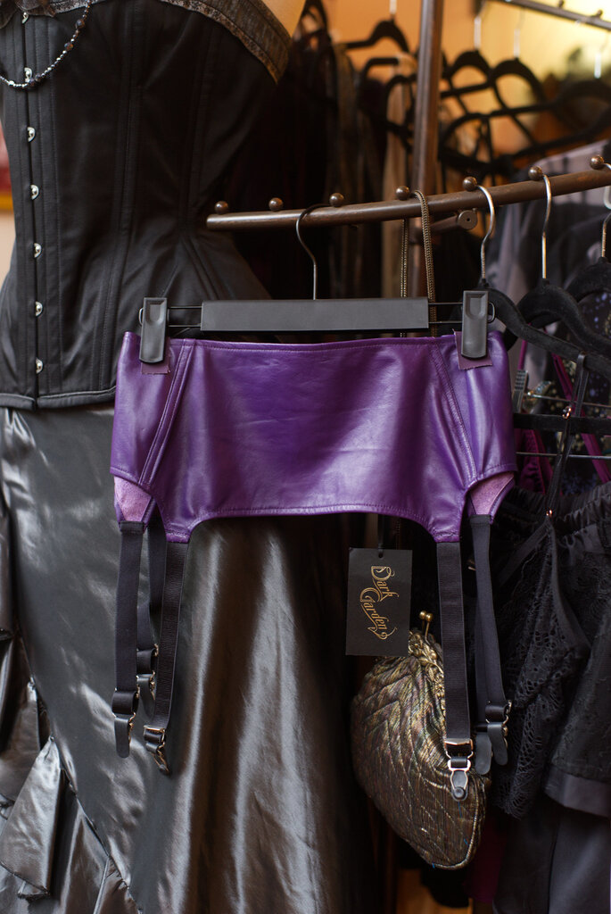 Dark Garden Limited Edition Purple Glove Leather Garter Belt XL