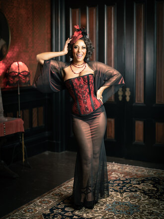 Kalico Delafay Red Sinamay Teardrop Fascinator