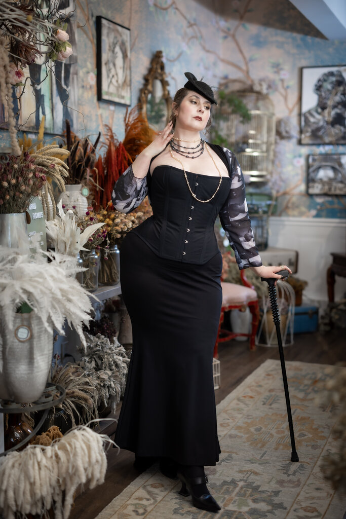 Pop Antique for Dark Garden Madame X Skirt in Ponte