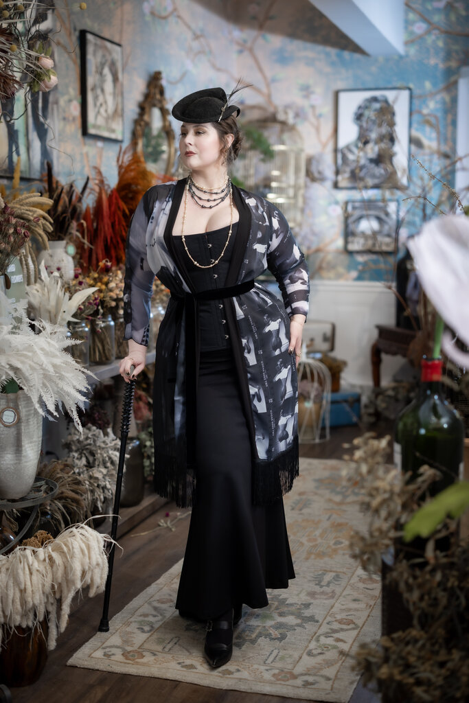 Pop Antique for Dark Garden Madame X Skirt in Ponte [Made to Order]