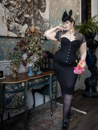 Dark Garden Signature Ponte Wiggle Skirt