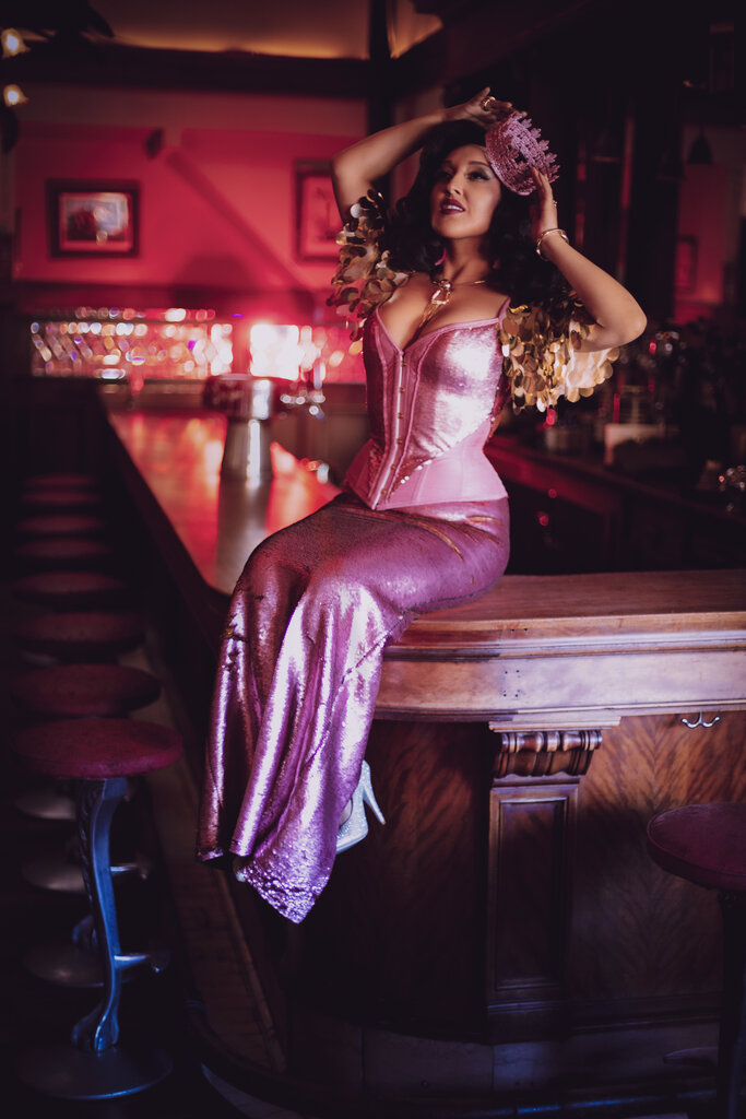 Pop Antique for Dark Garden Bespoke Camille with Spaghetti Straps (Satin or Brocade)