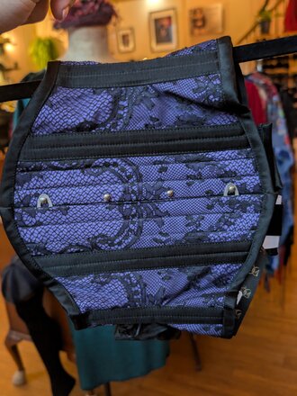 Dark Garden Purple Poplin & Black Lace Overlay Waspie 18 (Limited Edition)