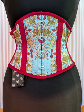 Dark Garden Wallpaper Brocade & Red Silk Satin Waspie 22 (Limited Edition)