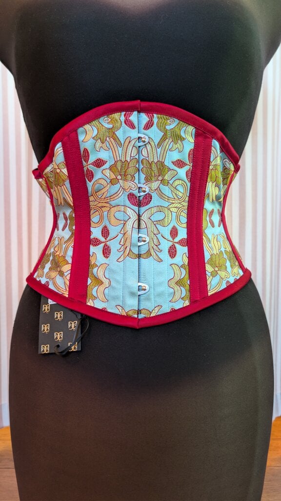 Dark Garden Antoinette Bows Brocade & Red Silk Satin Waspie 22 (Limited Edition)