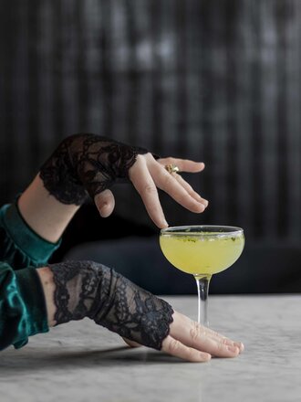 Dark Garden Fingerless Lace Gloves