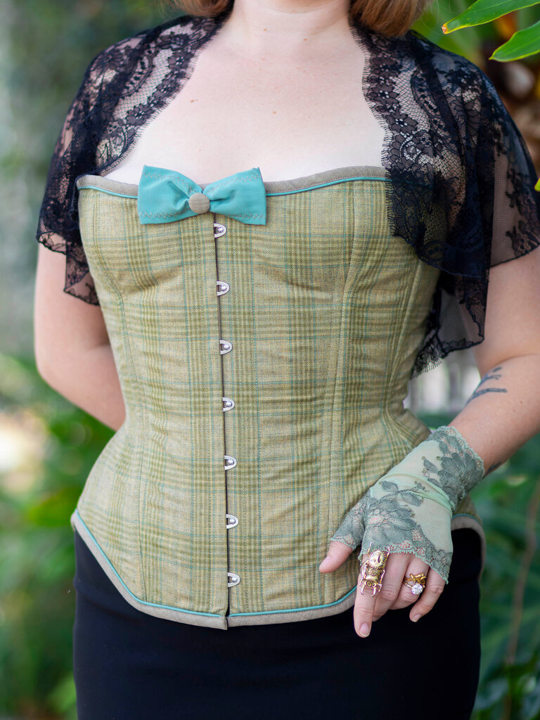 Dark Garden Limited Edition Spring Plaid Wool Dollymop Overbust 28