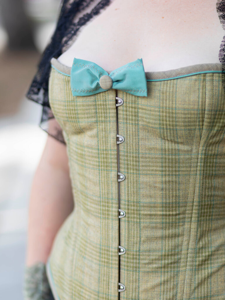 Dark Garden Limited Edition Spring Plaid Wool Dollymop Overbust 28