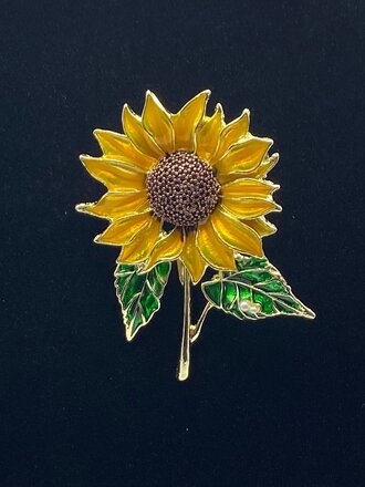 Mio Queena Enamel Sunflower Brooch