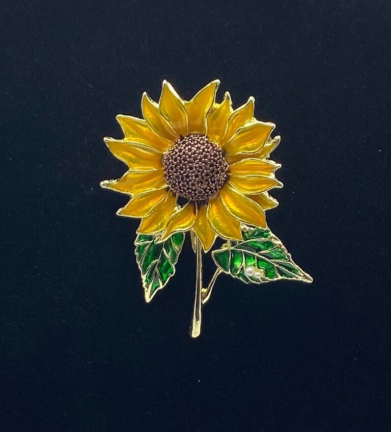 Mio Queena Enamel Sunflower Brooch