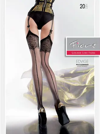 Fiore Hosiery Fiore Hosiery: Edvige Stockings (Tan, Size 4)