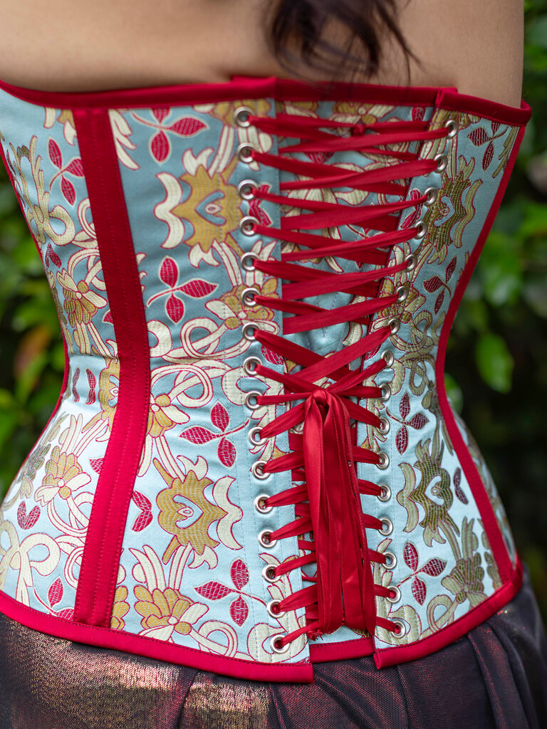 Dark Garden Limited Edition Victorian in Wallpaper Brocade w/ Red Silk Satin 24