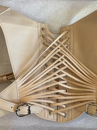 Dark Garden Posture Harness in Buff Leather