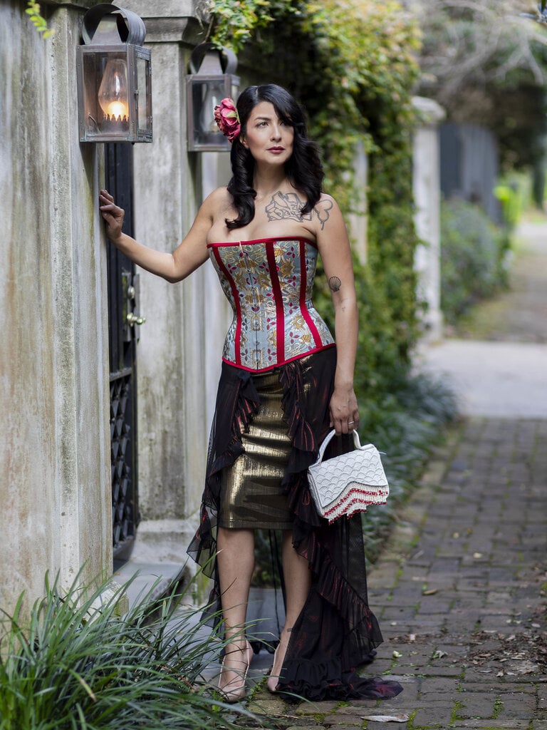 Miss Dark Garden Sheer Carmen Wrap Skirt [Made to Order]